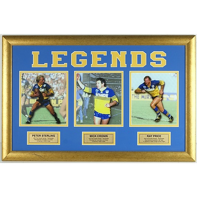 Parramatta Eels Legends Framed Poster Featuring Peter Sterling, Mick Cronin, Ray Price