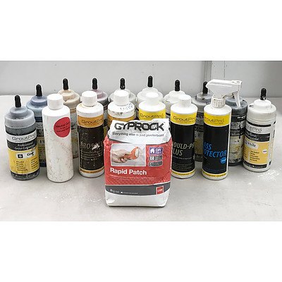 Lot of Grout Pro x 10 & Grout Pro products with Bag of Rapid Patch Gyprock