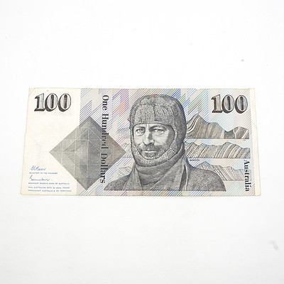 One Australian $100 Dollar Paper Note Tebutt/Mawson, ZDT165009