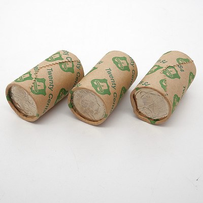 Three 1998 20 Cent Security Roll