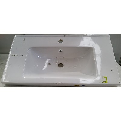 Argent Mode 840mm Ceramic Wall Basin - 403301 - New - RRP $300.00