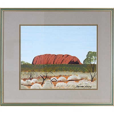 Bevan Young (Aboriginal dates unknown) Uluru, Oil on Canvas