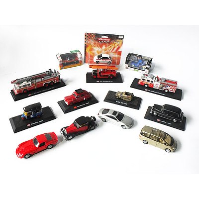 Assorted Small Model Cars & Trucks - Lot of 14