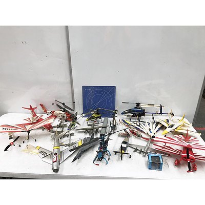 Bulk Lot of RC Model Planes and Helicopters