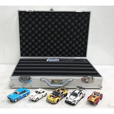 Five Slot Cars and Carry Brief Case