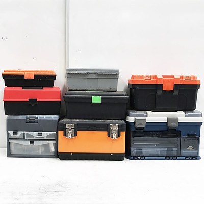 Lot of 8 Toolboxes, Storage Containers and Contents