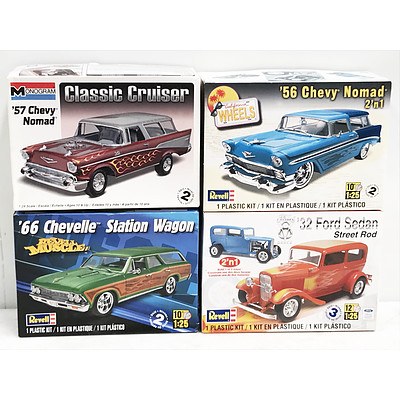 Lot of 4 Classic American Plastic Model Car Kits