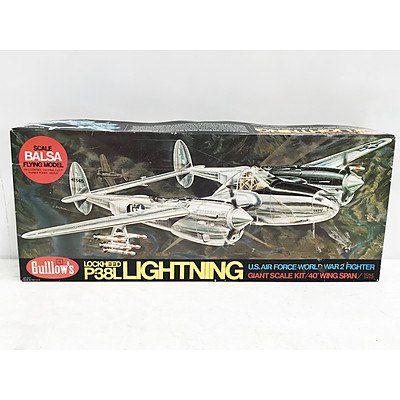 Guillow's 'Lockheed P-38L Lightning' Balsa Flying Model Kit