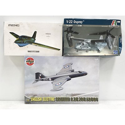 Lot of Three Plastic Model Plane Kits