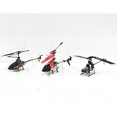 Three Mini RC Helicopters