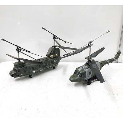 Two Army RC Helicopters