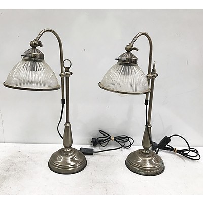 A Pair Retro Standing Desk Lamps