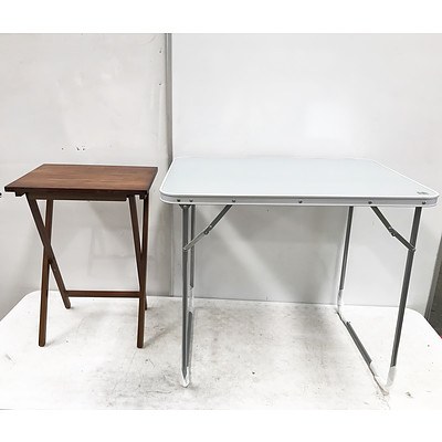 Two Fold-Up Trestle Tables