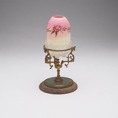 Victorian 'Burmese' Glass Fairy Lamp by S. Clarke & Co
