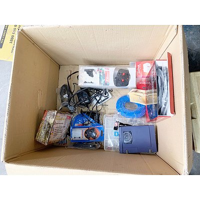 Lot of Various Electronic Gadgets Including Multi-meters, Combilader, Fuses and More