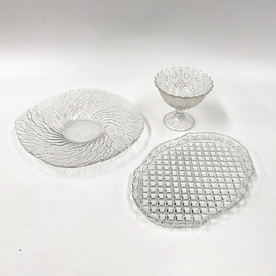 Three Glass Serving Dishes/Platters