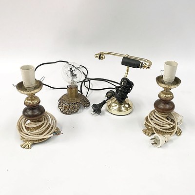 Four Lamp holders without shades