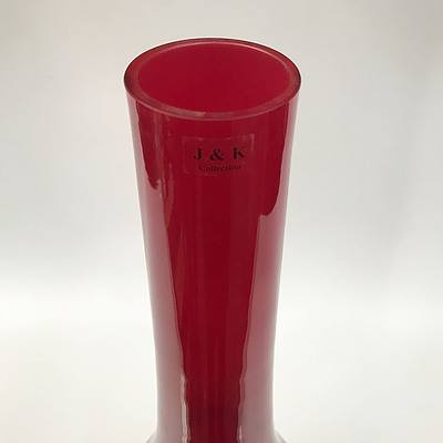 Very large Red Vase Marked J & K Collection