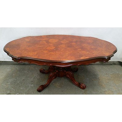 Antique Style Burr Walnut Veneer Coffee Table