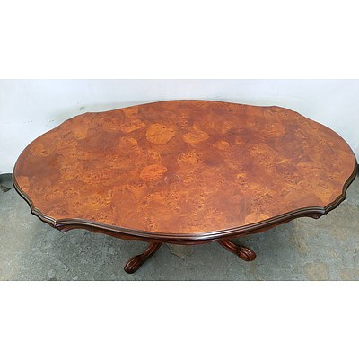 Antique Style Burr Walnut Veneer Coffee Table