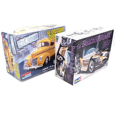 Revell - 1940 Ford Coupe & The Beatnik Bandit 1:25 Scale Model Car Kits - Lot of 2