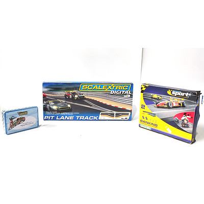 Scalextric - Assorted Track Parts & Game - Lot of 3