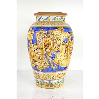 Mediterranean Style Hand Painted Ceramic Urn