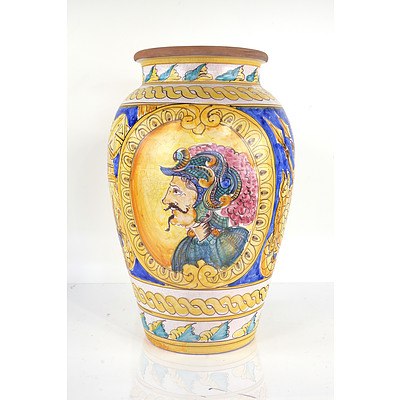 Mediterranean Style Hand Painted Ceramic Urn