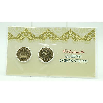 Two 2013 QE II Coronation $1 Coins