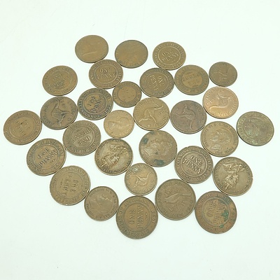 Assortment of Mixed English Half Pennies and Pennies