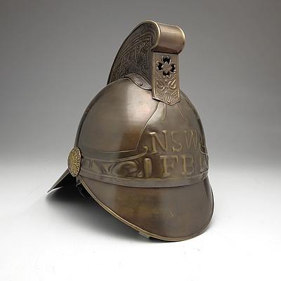 Replica N.S.W. Fire Brigade Brass Helmet