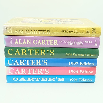 Set of Six Carter's Antique Price Guide Books