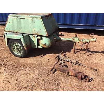 Compair Trailer Mounted Air Compressor, VW Aircooled Engine Powered