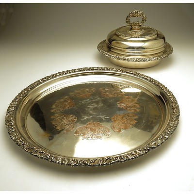 A Hecworth Silver Plated Charger and Tureen with Lid