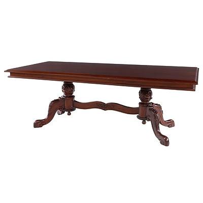 Antique Style Cedar Coffee Table with Well Carved Supports