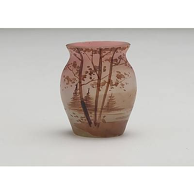 Miniature French Art Nouveau Glass Vase