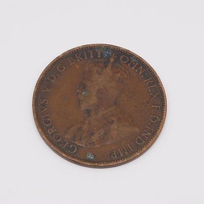 1917 Australian One Half Penny - Calcutta Mint