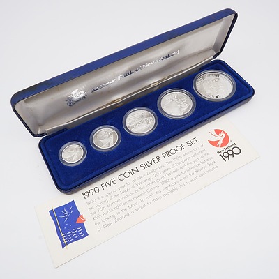 1990 New Zealand Silver Proof Coin Set