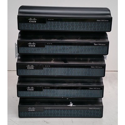 Cisco 1900 Series Integrated Service Routers - Lot of Five