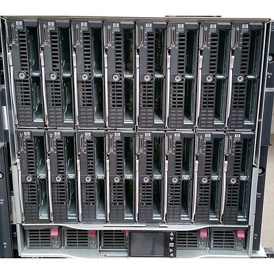 HP BladeSystem c7000 Enclosure w/ 16 x HP ProLiant Blade Servers