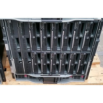 HP BladeSystem c7000 Enclosure w/ 14 x HP ProLiant Blade Servers