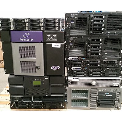 Bulk Lot of Assorted Xeon CPU Servers, Hard Drive Arrays & Tape Library