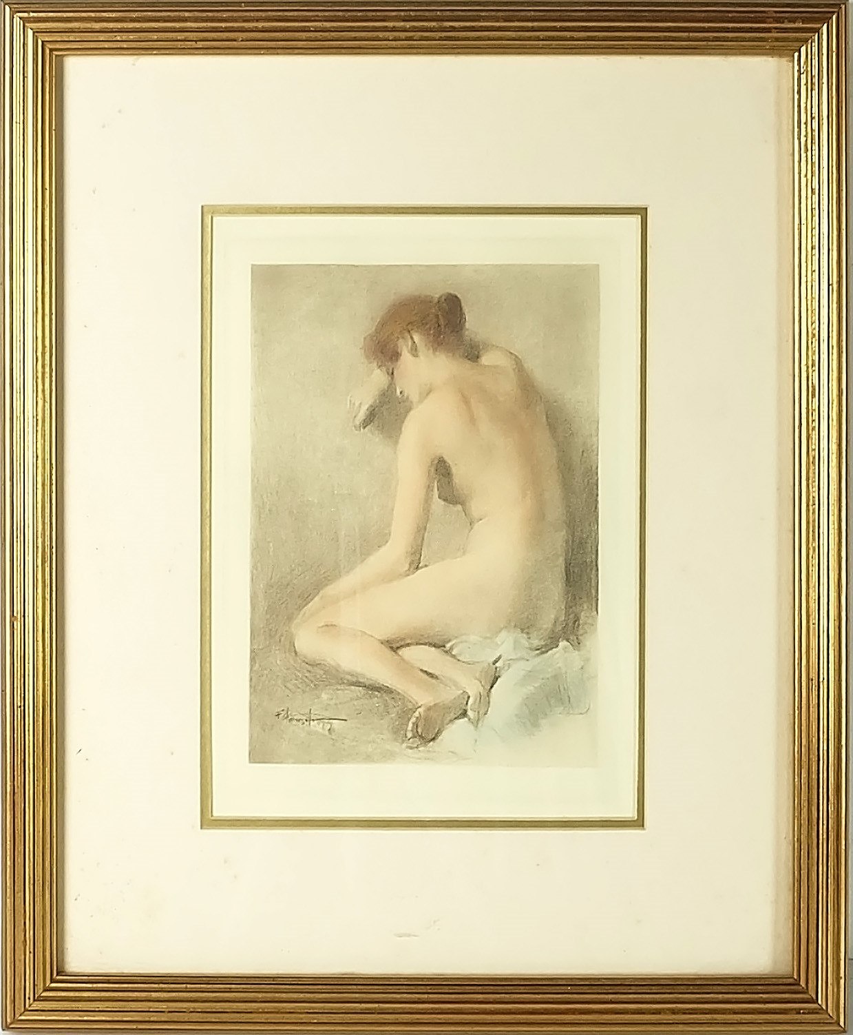 'Fernando Amorsolo (Philippines 1892-1972) Untitled Nude, Colour Lithograph'