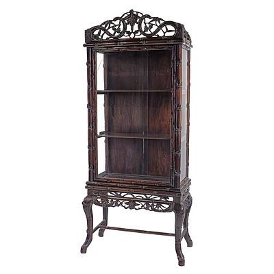 Chinese Export Hongmu Rosewood Display Cabinet, Late 19th/Early 20th Century