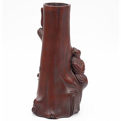 Chinese Yixing Pottery Trunk and Bird Form Vase, 20th Century