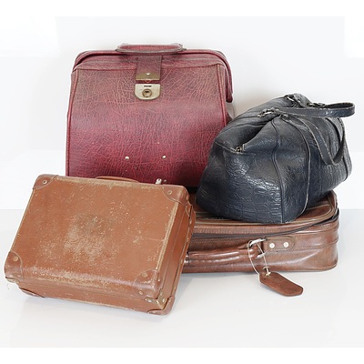 Four Vintage Leather and Faux Leather Bags