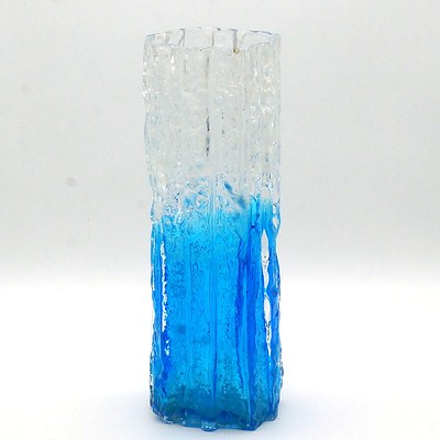 Retro Two Tone Glass Vase with Textured Finish