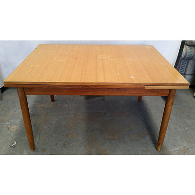 Wooden Frame Oak Veneer Top Six Seat Table