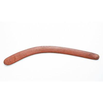 Aboriginal Boomerang, Natural Ochre Stained, Mid 20th Century