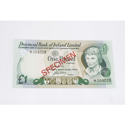 1977 Ireland Specimen One Pound Banknote